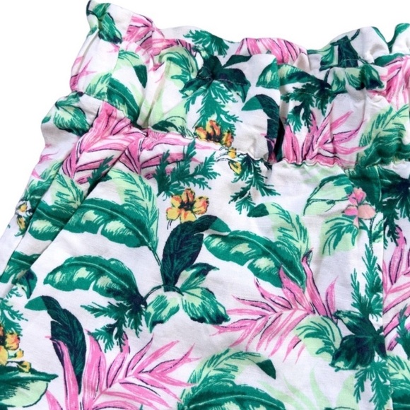 Tropical Linen Blend LOFT Pull on Shorts Small - Picture 5 of 8